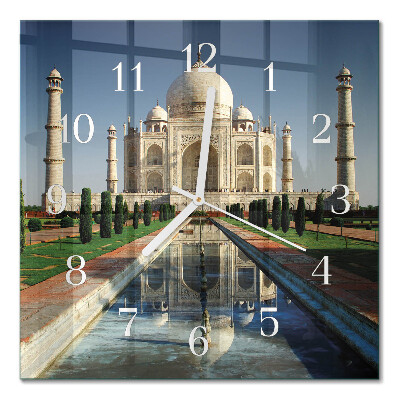 Quadratische wanduhr modern Taj Mahal