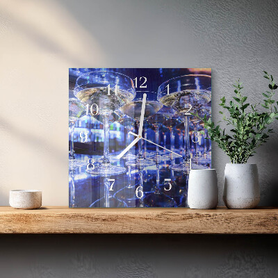 Glasuhr quadratisch Gläser