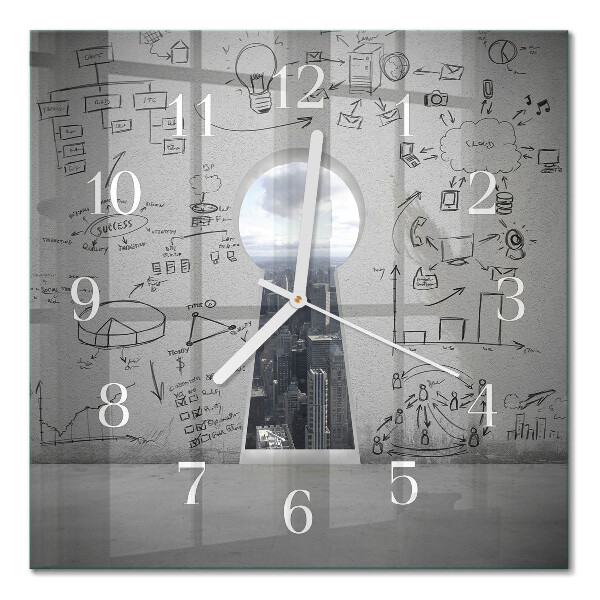 Moderne wanduhr quadratisch Schlüsselloch