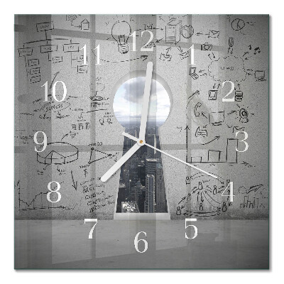 Moderne wanduhr quadratisch Schlüsselloch