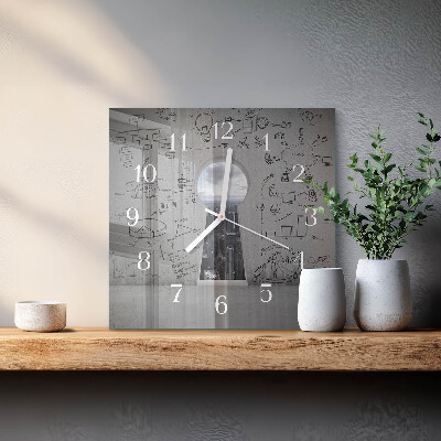 Moderne wanduhr quadratisch Schlüsselloch
