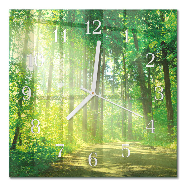 Quadratische wanduhr modern Waldnatur