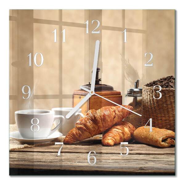 Wanduhr mit motiv quadratisch Croissants