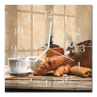 Wanduhr mit motiv quadratisch Croissants