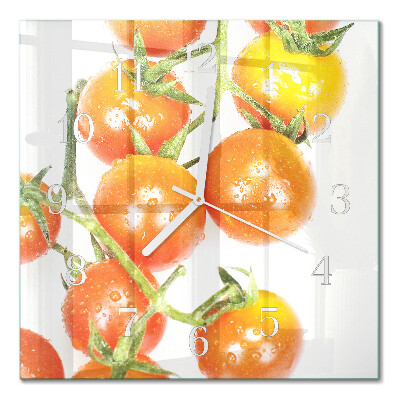 Moderne wanduhr quadratisch Tomaten
