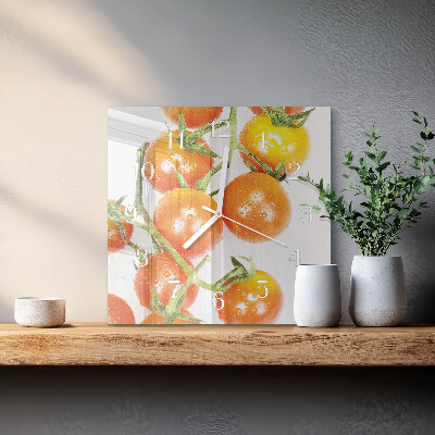 Moderne wanduhr quadratisch Tomaten