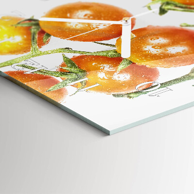 Moderne wanduhr quadratisch Tomaten