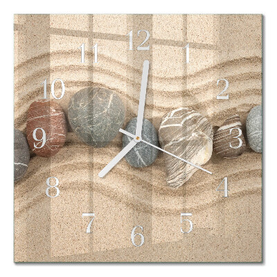 Quadratische wanduhr Steine ​​und Sand