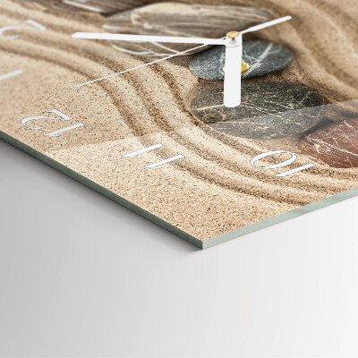 Quadratische wanduhr Steine ​​und Sand