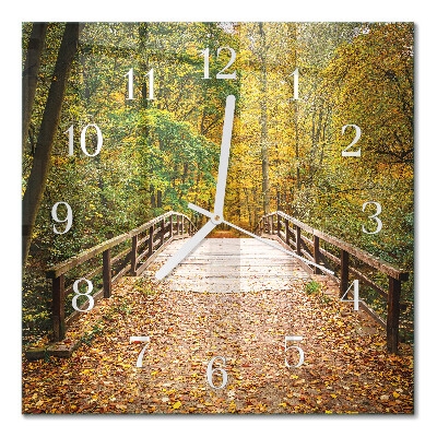 Glasuhr quadratisch Waldbrücke