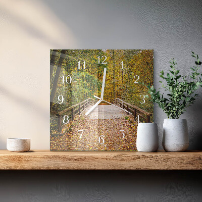 Glasuhr quadratisch Waldbrücke