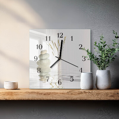 Wanduhr mit motiv quadratisch Steine