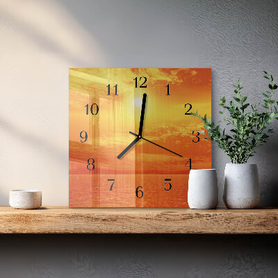 Moderne wanduhr quadratisch Sonnig