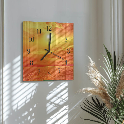 Moderne wanduhr quadratisch Sonnig
