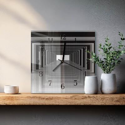 Moderne wanduhr quadratisch 3D-Tunnel