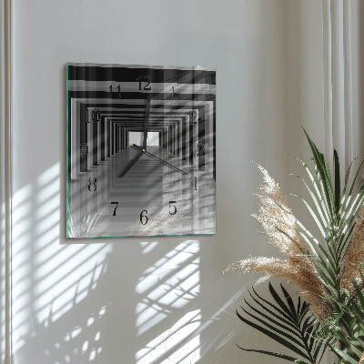 Moderne wanduhr quadratisch 3D-Tunnel