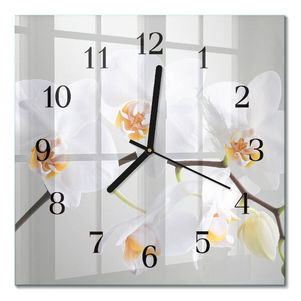 Wanduhr mit motiv quadratisch Orchidee