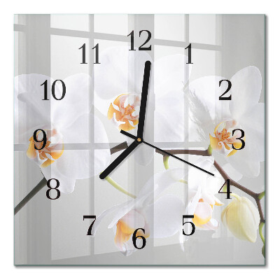 Wanduhr mit motiv quadratisch Orchidee