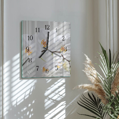 Wanduhr mit motiv quadratisch Orchidee