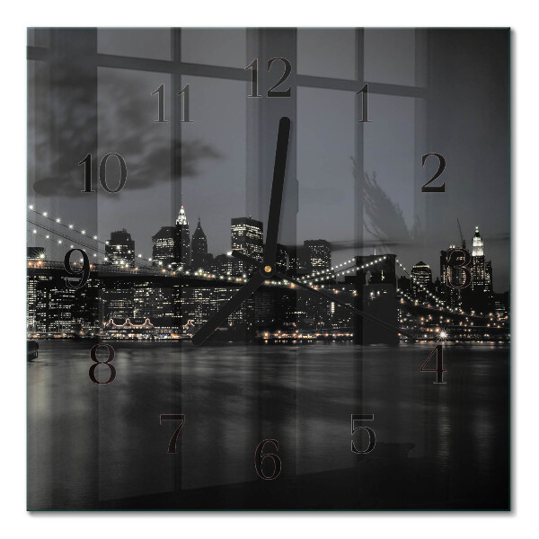 Quadratische wanduhr Horizontale Brücke