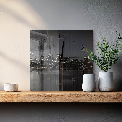Quadratische wanduhr Horizontale Brücke