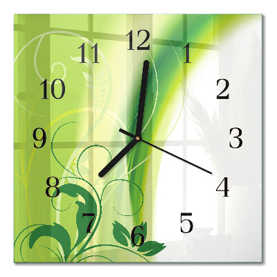 Quadratische wanduhr modern Blumenmuster
