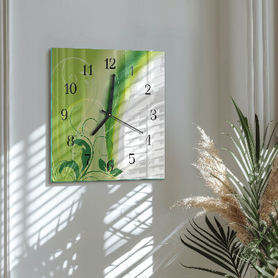 Quadratische wanduhr modern Blumenmuster