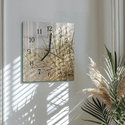 Quadratische wanduhr modern Strandgras