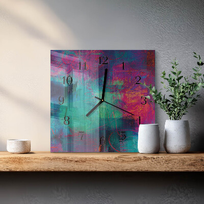 Quadratische wanduhr modern Farbenfrohes Bild