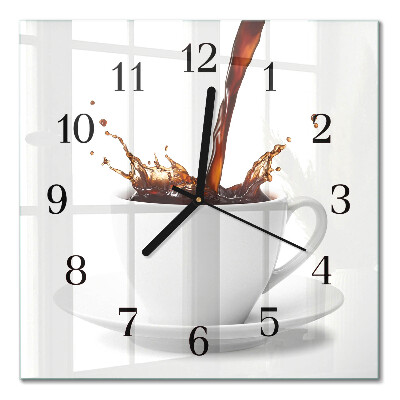 Wanduhr mit motiv quadratisch Eine Tasse Kaffee