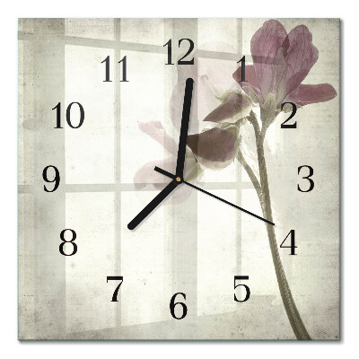 Wanduhr mit motiv quadratisch Vintage-Blume
