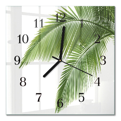 Wanduhr mit motiv quadratisch Palmenblätter