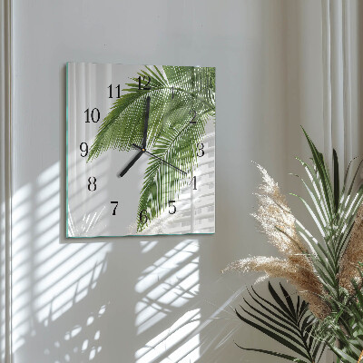 Wanduhr mit motiv quadratisch Palmenblätter