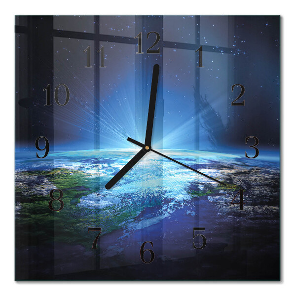 Quadratische wanduhr Das Universum der Erde