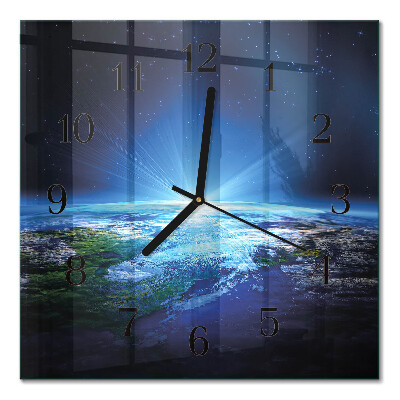 Quadratische wanduhr Das Universum der Erde