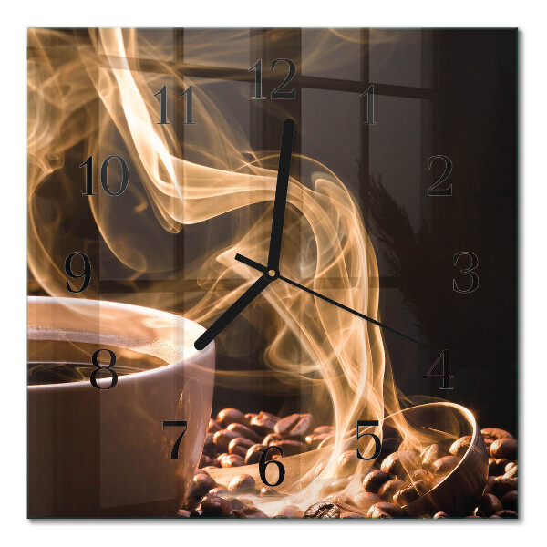 Quadratische wanduhr Eine Tasse Kaffee