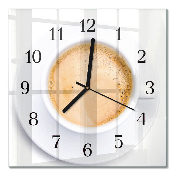 Wanduhr mit motiv quadratisch Eine Tasse Kaffee