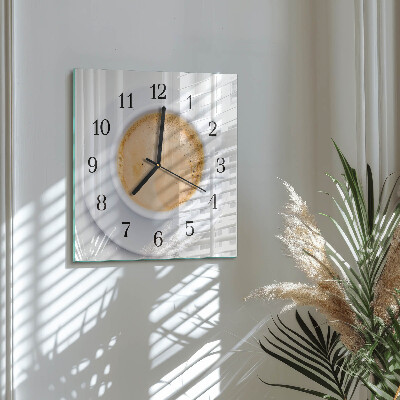 Wanduhr mit motiv quadratisch Eine Tasse Kaffee