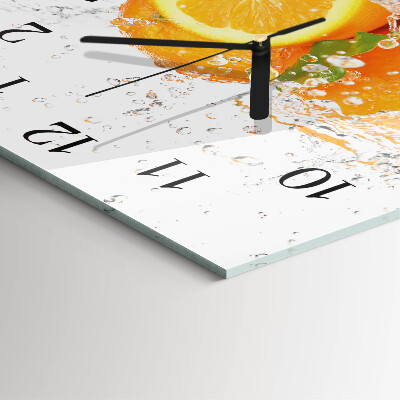 Quadratische wanduhr modern Orangen