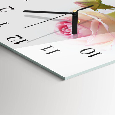 Quadratische wanduhr Rose