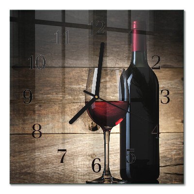 Wanduhr mit motiv quadratisch Wein