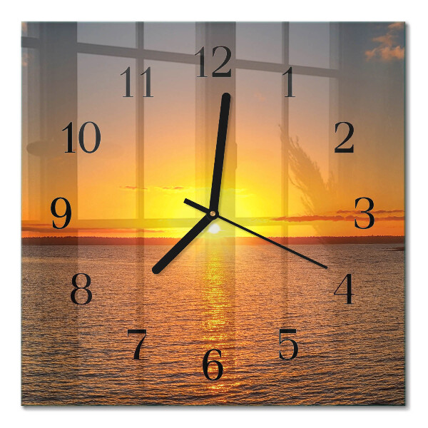 Moderne wanduhr quadratisch Sonnenuntergang