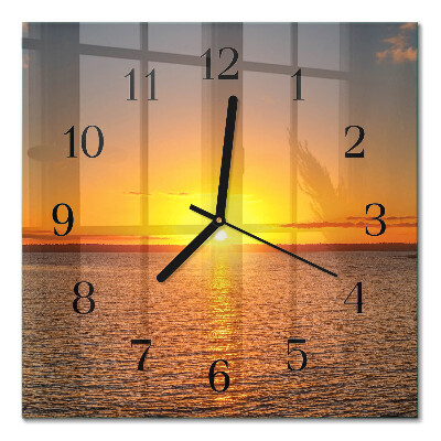 Moderne wanduhr quadratisch Sonnenuntergang