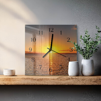 Moderne wanduhr quadratisch Sonnenuntergang