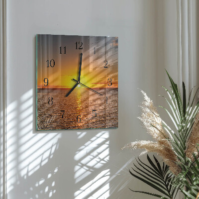 Moderne wanduhr quadratisch Sonnenuntergang