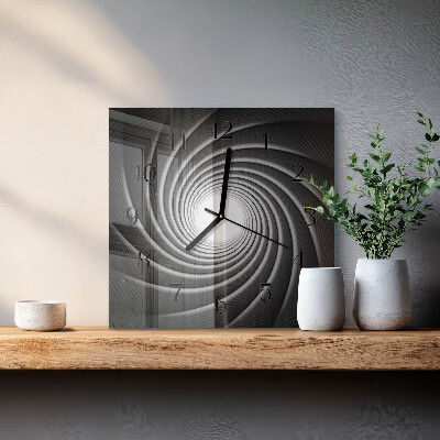 Glasuhr quadratisch Wirbel