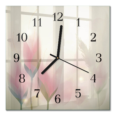 Moderne wanduhr quadratisch Blumen