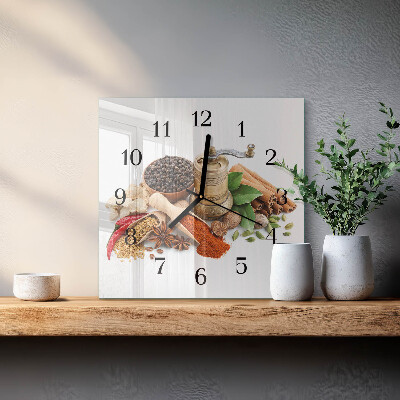 Quadratische wanduhr modern Gewürze