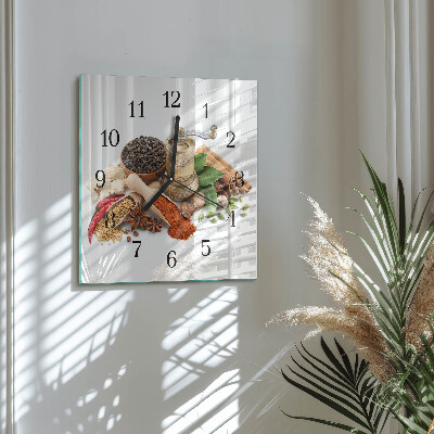Quadratische wanduhr modern Gewürze