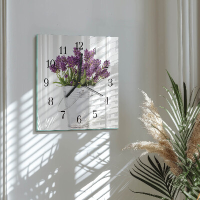 Wanduhr mit motiv quadratisch Lavendel